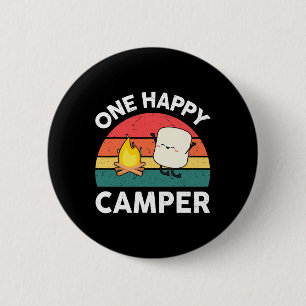 Kids One Happy Camper Toddler Boy Funny Marshmallo 6 Cm Round Badge