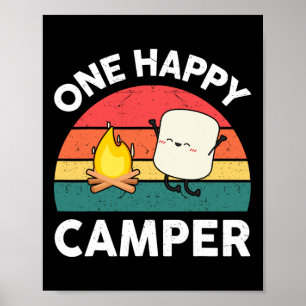 Kids One Happy Camper Toddler Boy Funny Marshmallo Poster