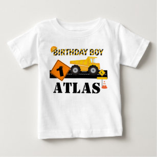 Kids or Toddler Construction Birthday Raglan Shirt