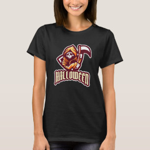 Kids Orange Girls Halloween Halloween Grim Reaper T-Shirt
