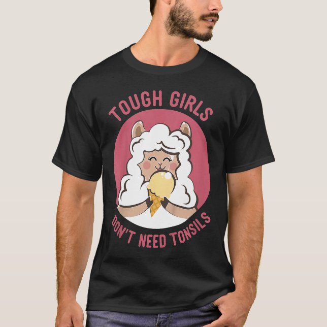 Kids ough Girls Don't Need Tonsils Sheep Ice Cream T-Shirt (Front)