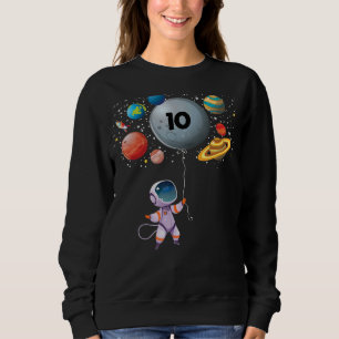 Kids Outer Space Astronaut 10th Birthday Party 10 Sweatshirt