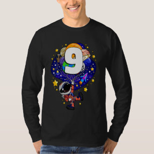 Kids Outer Space Astronaut 9th Birthday Boy 9 Yea T-Shirt