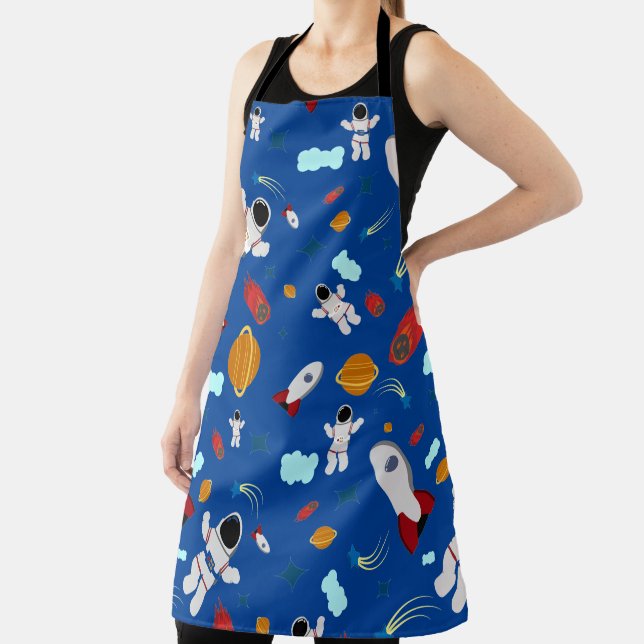 Kid's Outer Space & Astronaut Pattern Apron (Insitu)