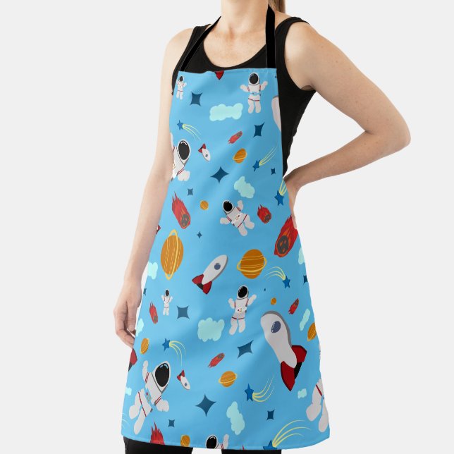 Kid's Outer Space & Astronaut Pattern Apron (Insitu)