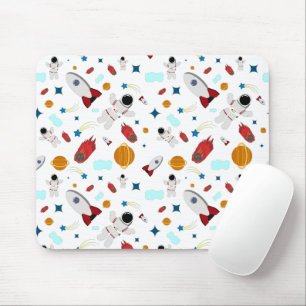 Kid's Outer Space & Astronaut Pattern Mouse Pad