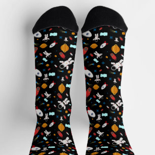 Kid's Outer Space & Astronaut Pattern Socks