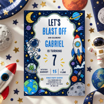 Kids Outer Space Birthday Astronaut Rocket Party