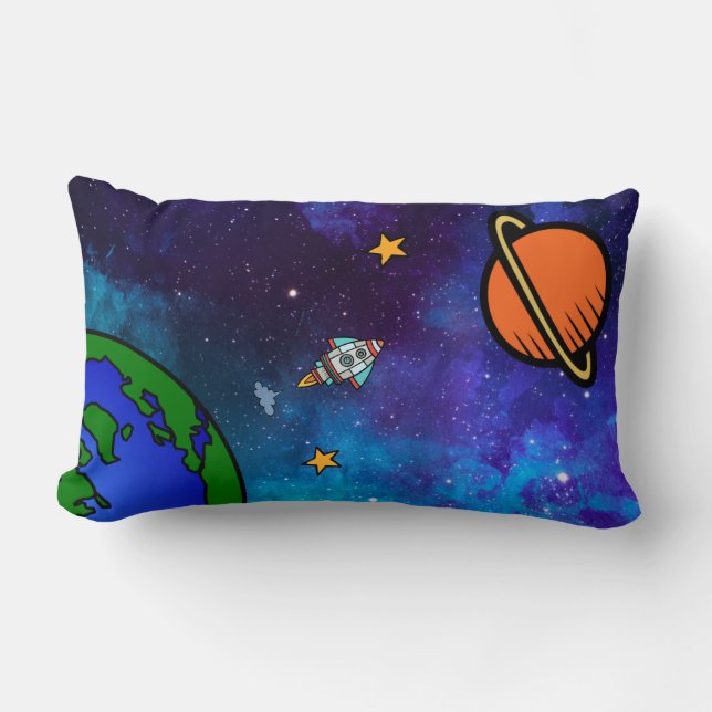 Kids Outer Space Lumbar Cushion (Front)