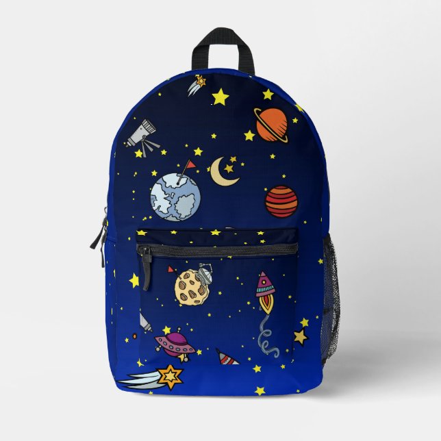 Kids Outer Space Print Cut Sew Bag (Front)