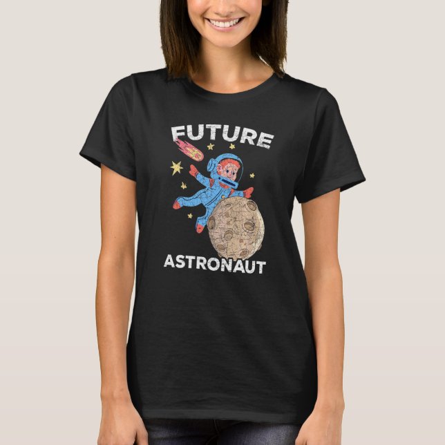 Kids Outer Space Science Moon Galaxy Future Astron T-Shirt (Front)