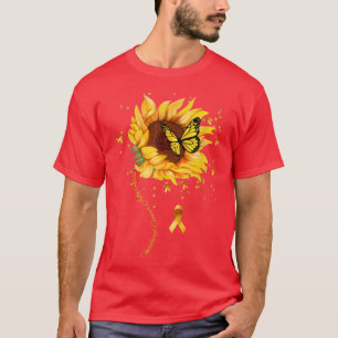 Kids Paediatrics cancer Sunflower butterfly childh T-Shirt