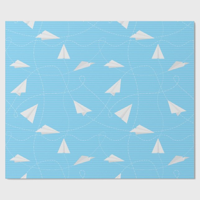 Kids Paper Aeroplane Wrapping Paper (Flat)