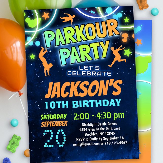 Kids Parkour Birthday Party Invitation (Creator Uploaded)