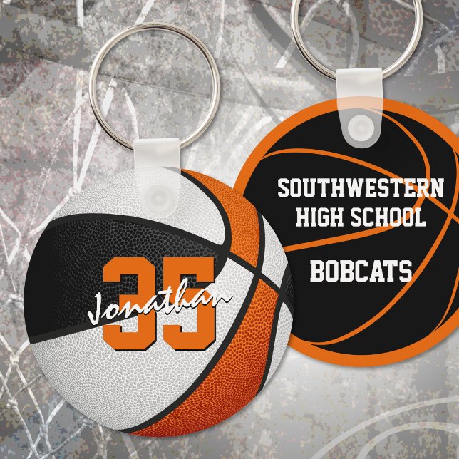 kids party favours black orange basketball key ring (Creator Uploaded)