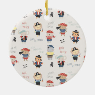 Kids Party Pirate Ceramic Ornament