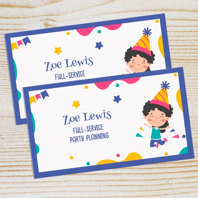 Kids Party Planner Business Card (Kids Party Visiting Cards)
