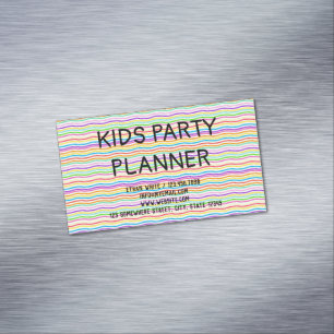 🍭 Kids Party Planner Magnetic Business Card
