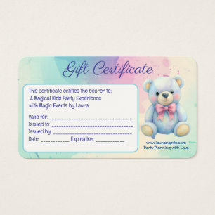 Kids Party Planner Pastel Teddy Bear QR Code Logo