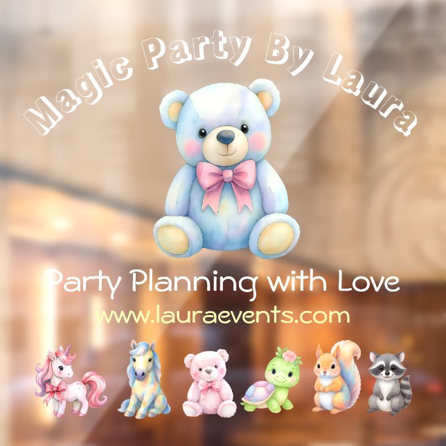 Kids Party Planner Pastel Teddy Bear QR Code Logo (Sheet 2)