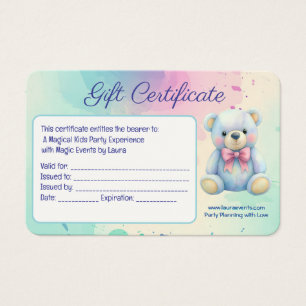 Kids Party Planner Pastel Teddy Bear QR Code Logo