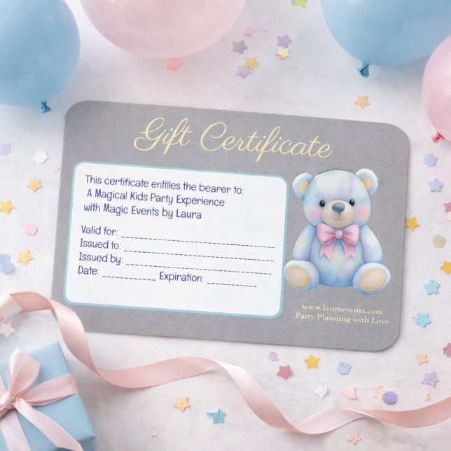 Kids Party Planner Pastel Teddy Bear QR Code Logo (Creator Uploaded)