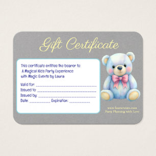 Kids Party Planner Pastel Teddy Bear QR Code Logo
