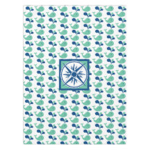 KId's Party Spouting Whale Cartoon Tablecloth