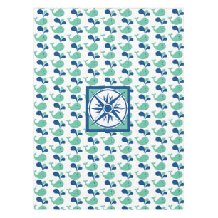 KId's Party Spouting Whale Cartoon Tablecloth