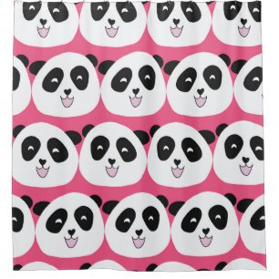 Kids pattern Panda bear seamless vintage repeat. C Shower Curtain