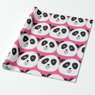 Kids pattern Panda bear seamless vintage repeat. C Wrapping Paper