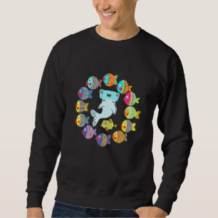 Kids Pattern Small Colourful Fish Cute Hammerhead Sweatshirt