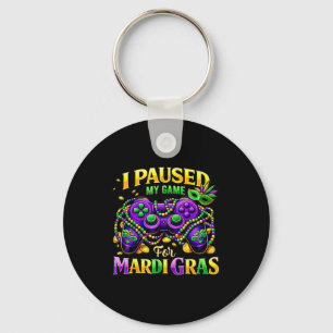 Kids Paused Game Mardi Gras Video Key Ring
