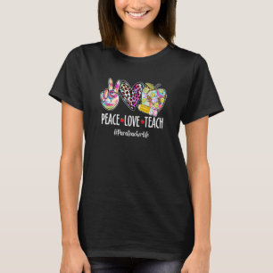 Kids Peace Love Paraprofessional Life Back To Scho T-Shirt