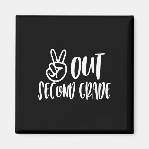 Kids Peace Out Second Grade - Last Day Of School  Magnet