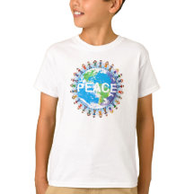 Kids Peace T-Shirt - Children Holding Hands Globe
