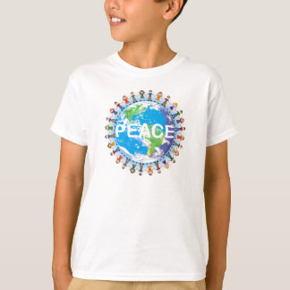 Kids Peace T-Shirt - Children Holding Hands Globe