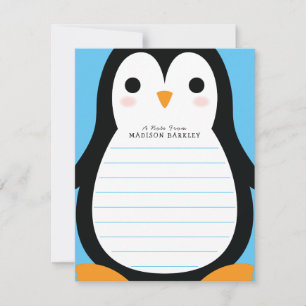 Kids Penguin Cute Flat Stationary Cards