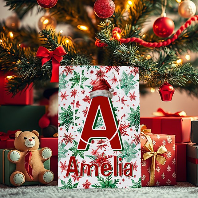 Kids personalised Christmas  Medium Gift Bag (Creator Uploaded)