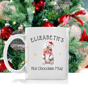 Kids Personalised Christmas Polar Bear Cocoa Mug