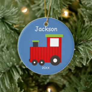 Kids Personalised Christmas Train Ornament