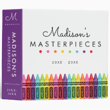 Kids Personalised Crayon Art Keepsake Binder