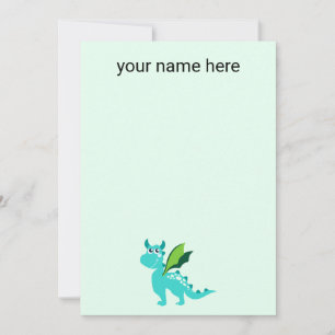 Kids Personalised Dragon Notecards