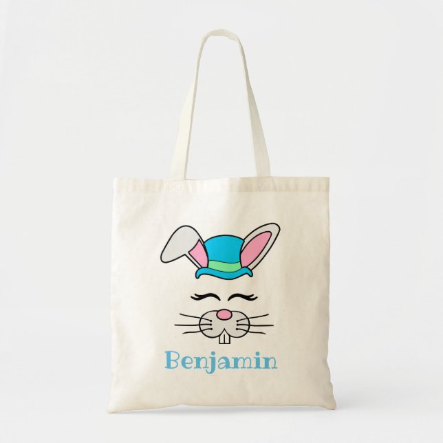 Kids Personalised Easter Bunny Tote Bag (Front)