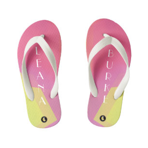 KIDS Personalised Flip Flops (Pink Fun)