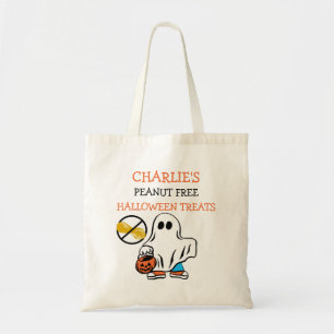 Kids Personalised Halloween Peanut Free Ghost Tote Bag