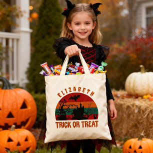 Kids Personalised Halloween Trick or Treat bag