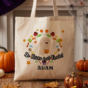 Kids Personalised Halloween Trick or Treat Tote Bag