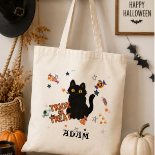 Kids Personalised Halloween Trick or Treat Tote Bag
