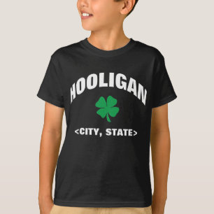 Kids Personalised Irish Hooligan Black T-Shirt
